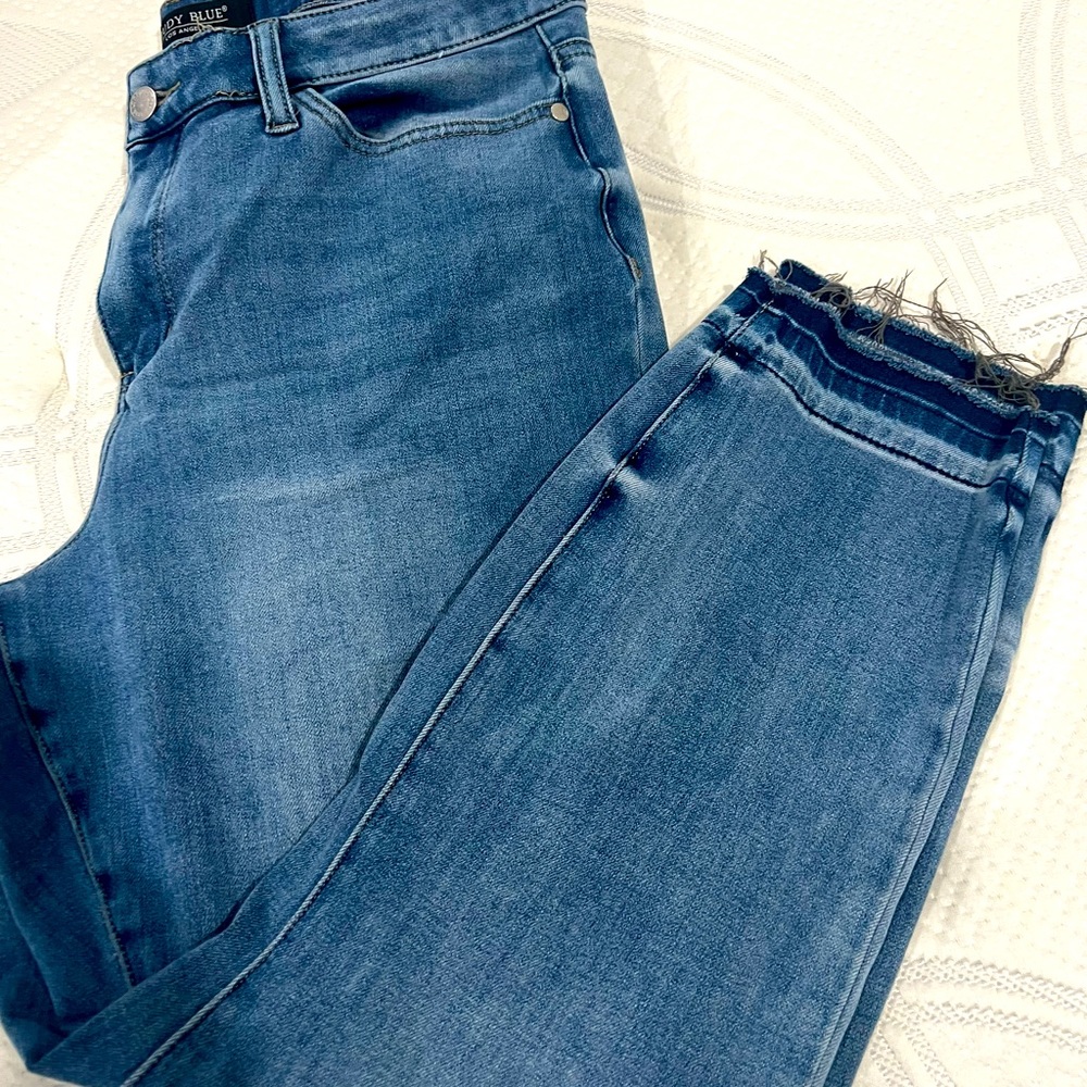 Women’s Blue Denim Jeans - Raw Hem